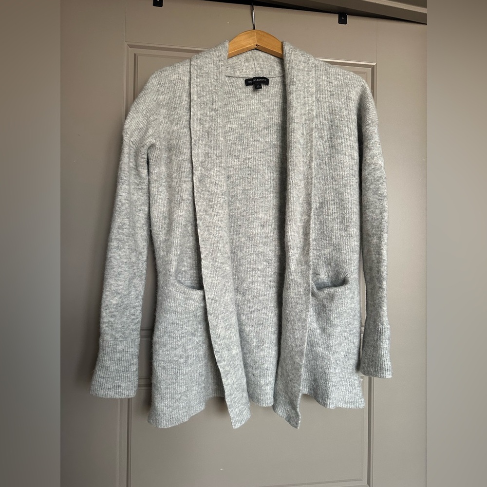 Banana Republic Open Cardigan, Grey, Women’s Size M, Merino Wool Alpaca Blend